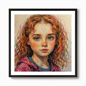 Girl With Red Hair 1 Art Print