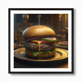 Burger On A Plate 129 Art Print