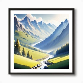 Landscape Painting 121 Art Print