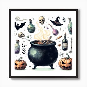 Halloween Cauldron Art Print