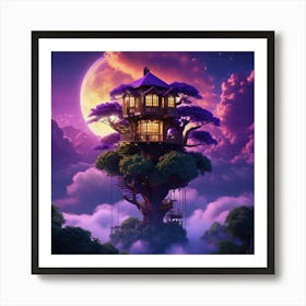 Tree House In The Sky 1 Art Print