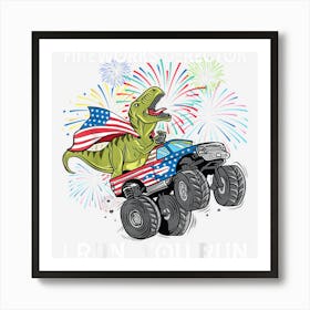 Fireworks Director Shirt Trex Dinosaur 4th Of July Patriotic Art Print