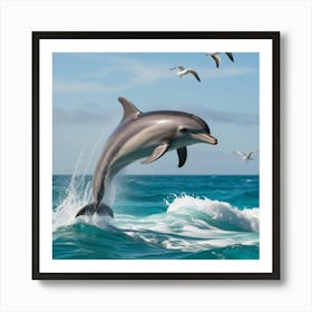 Dolphin Jumping Out Of The Water 3 Art Print