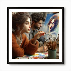 Portrait Of A Couple Art Print