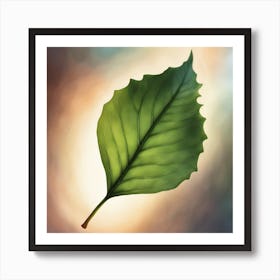 green Leaf glow Art Print