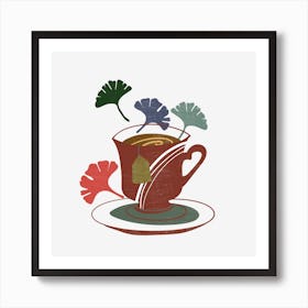 Tea Cup With Flowers 1 Art Print