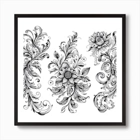 Ornate Floral Design 12 Art Print