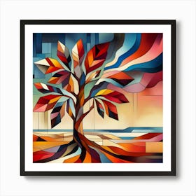 Abstract modernist Chestnut tree 1 Art Print