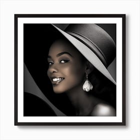 Black Woman In A Hat 10 Art Print