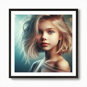 Portrait Of A Girl With Blue Eyes 4 Art Print