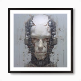 Robot Head Art Print