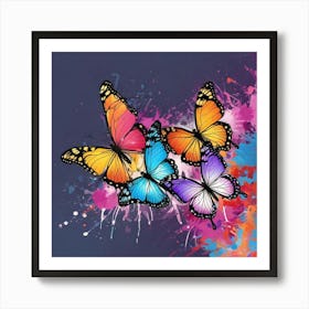 Colorful Butterflies 111 Art Print