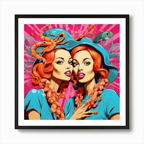 Octopus Sisters 1 Art Print