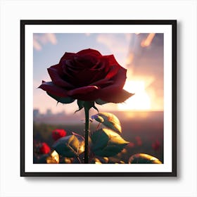 Sunset Rose Art Print