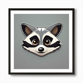 Raccoon Head Art Print