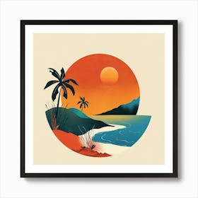 Sunset At The Beach Art Print