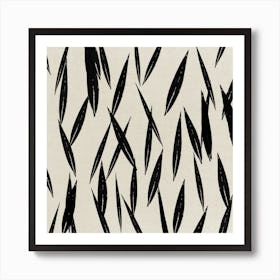 Black And White Leaves Art Print