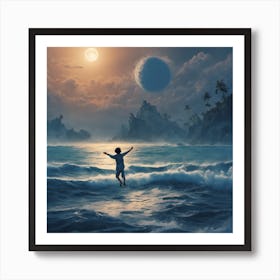 Child In The Ocean Art Print