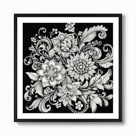 Russian Floral Design 2 Art Print