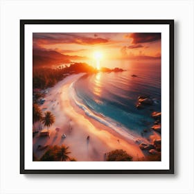 A Beautiful Evening at the Beach Art Print