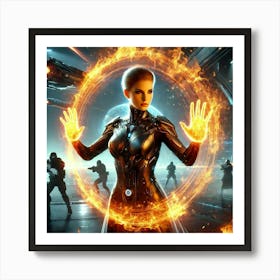 Daria Ashheart Flame Shielding Sci Fi Art Print