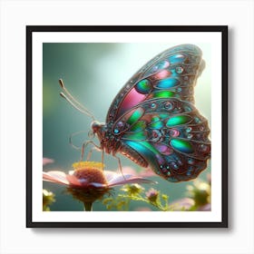 Butterfly On A Flower Art Print