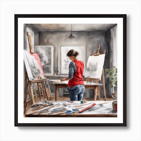 Artist At Easel Art Print