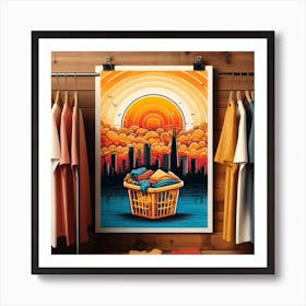 Laundry day and laundry basket 2 Art Print