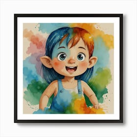 Holi Girl Art Print