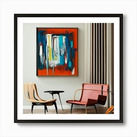 Framed Abstract Expressionism Art In The Modern Interior Art Print