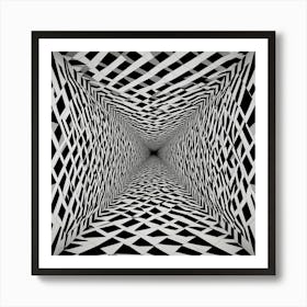 Abstract Black And White Geometric Pattern Art Print