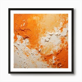 Abstract Orange And White Painting Art Print