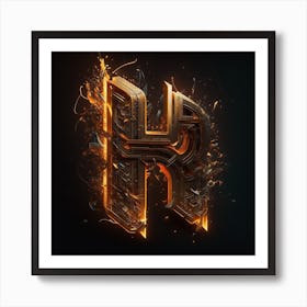 Letter H 3 Art Print