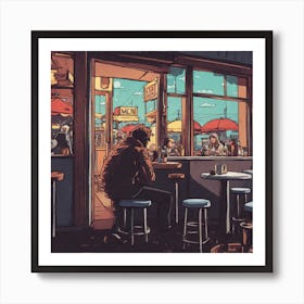 Somber Café 1 Art Print