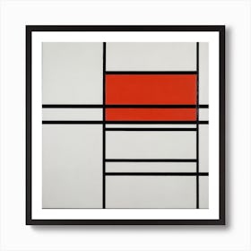 Composition Of Red And White Nom 1, Composition No. 4 with red and blue (1938–1942), Piet Mondrian Art Print