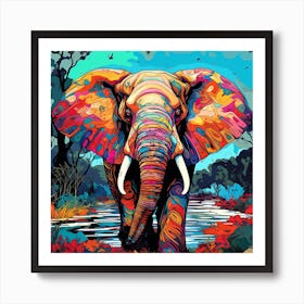 Elephant Painting 18 Art Print