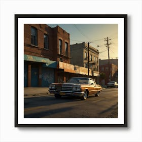 Sunset On The Street Art Print