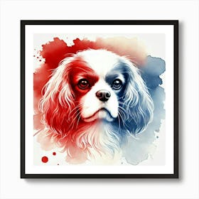 Watercolor Cavalier King Charles Spaniel 2 Art Print