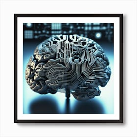 Brain On A Circuit Board 26 Art Print