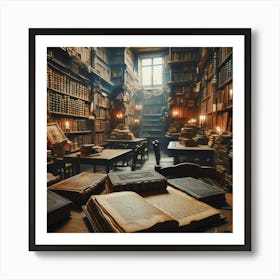 Old Library Art Print