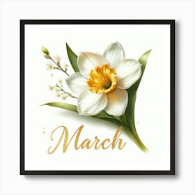 Jonquil - March Birth Flower 1 Art Print