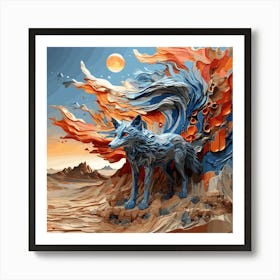 Fox In The Desert Art Print