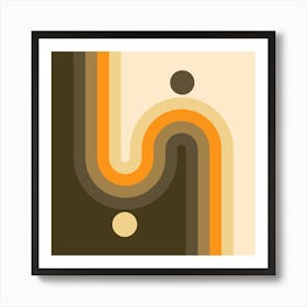 Midcentury Modern Geometric Arch Sun Abstract 4 In Vintage Vibes 02 Art Print