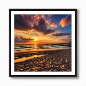 Sunset On The Beach 224 Art Print