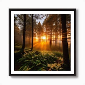 Sunrise In The Forest 5 Art Print