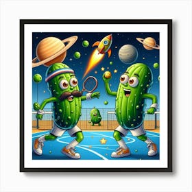 Space Pickleball 2 Art Print