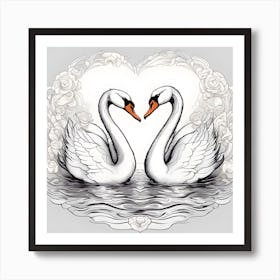 Love Swans Art Print