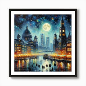 Night In Hamburg Art Print