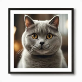 A Cute British Shorthair Kitty, Pixar Style, Watercolor Illustration Style 8k, Png (3) Art Print