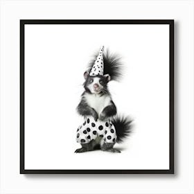 Squirrel In Party Hat Art Print